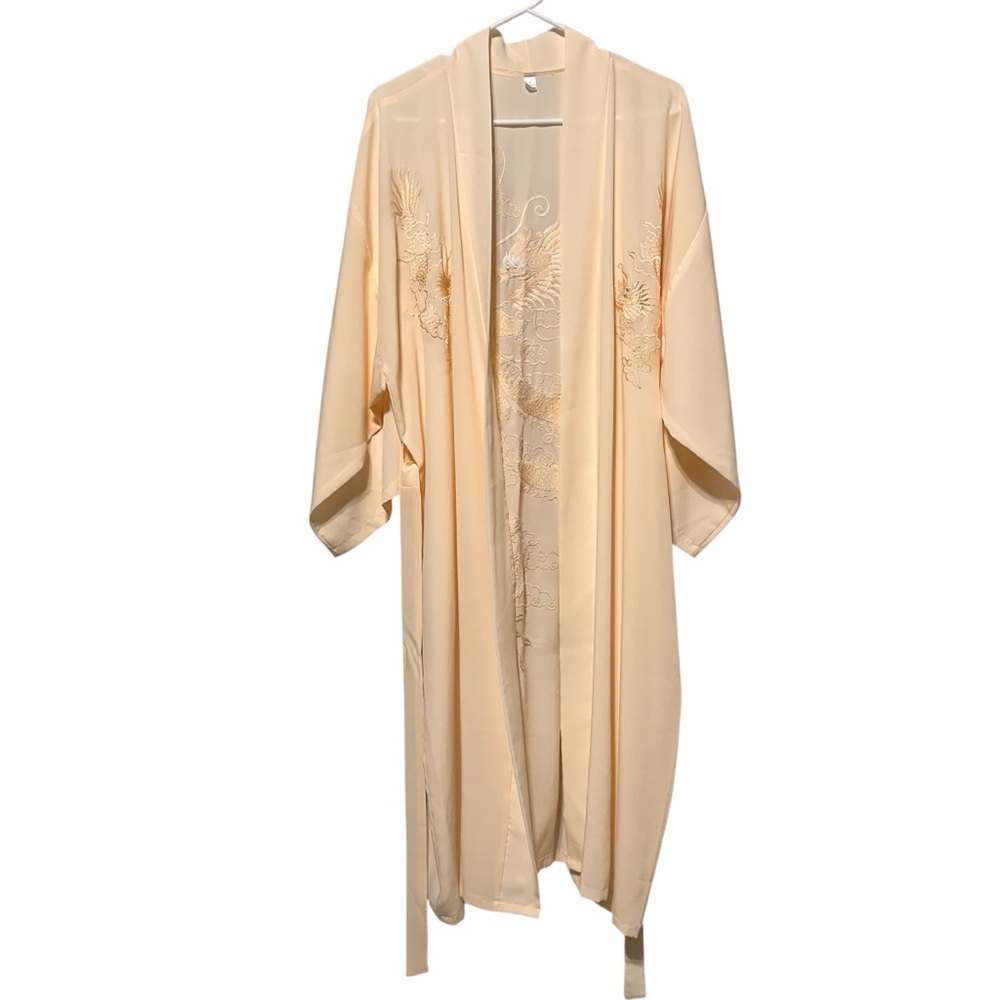 LUXURIOUS ASIAN-INSPIRED | DRAGON EMBROIDERED KIMONO ROBE | LARGE - Picture 2 of 9